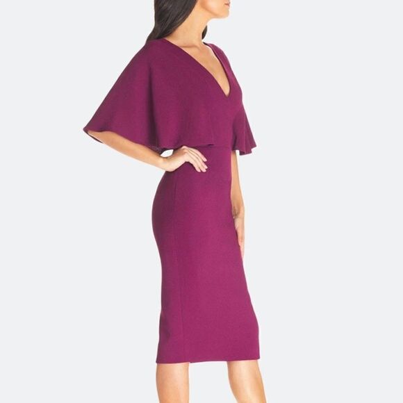 Dress The Population Womens Louisa Dress Size Small Magenta Open Back - Picture 11 of 12